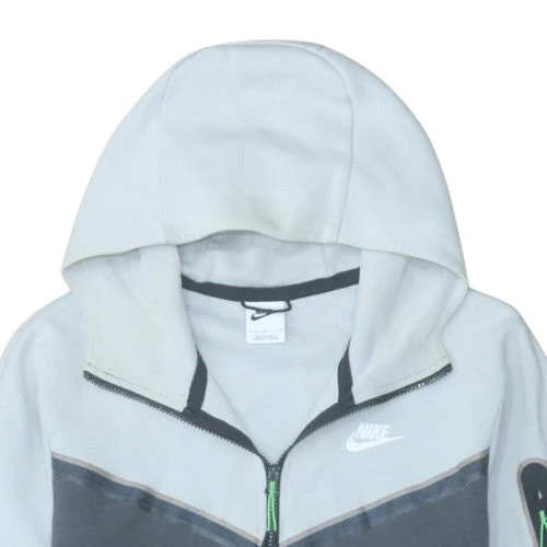 Nike Men's Grey Full Zip Sports Hoodie Size S Lightweight Fleece - Image 7