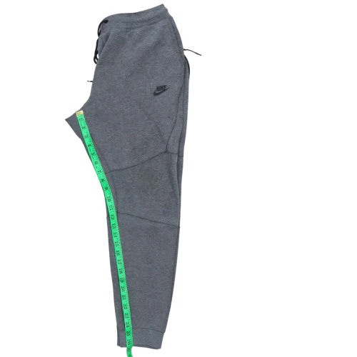 Nike Mens Grey Jogger Trousers L Regular Fit Fleece Cotton Blend - Image 2