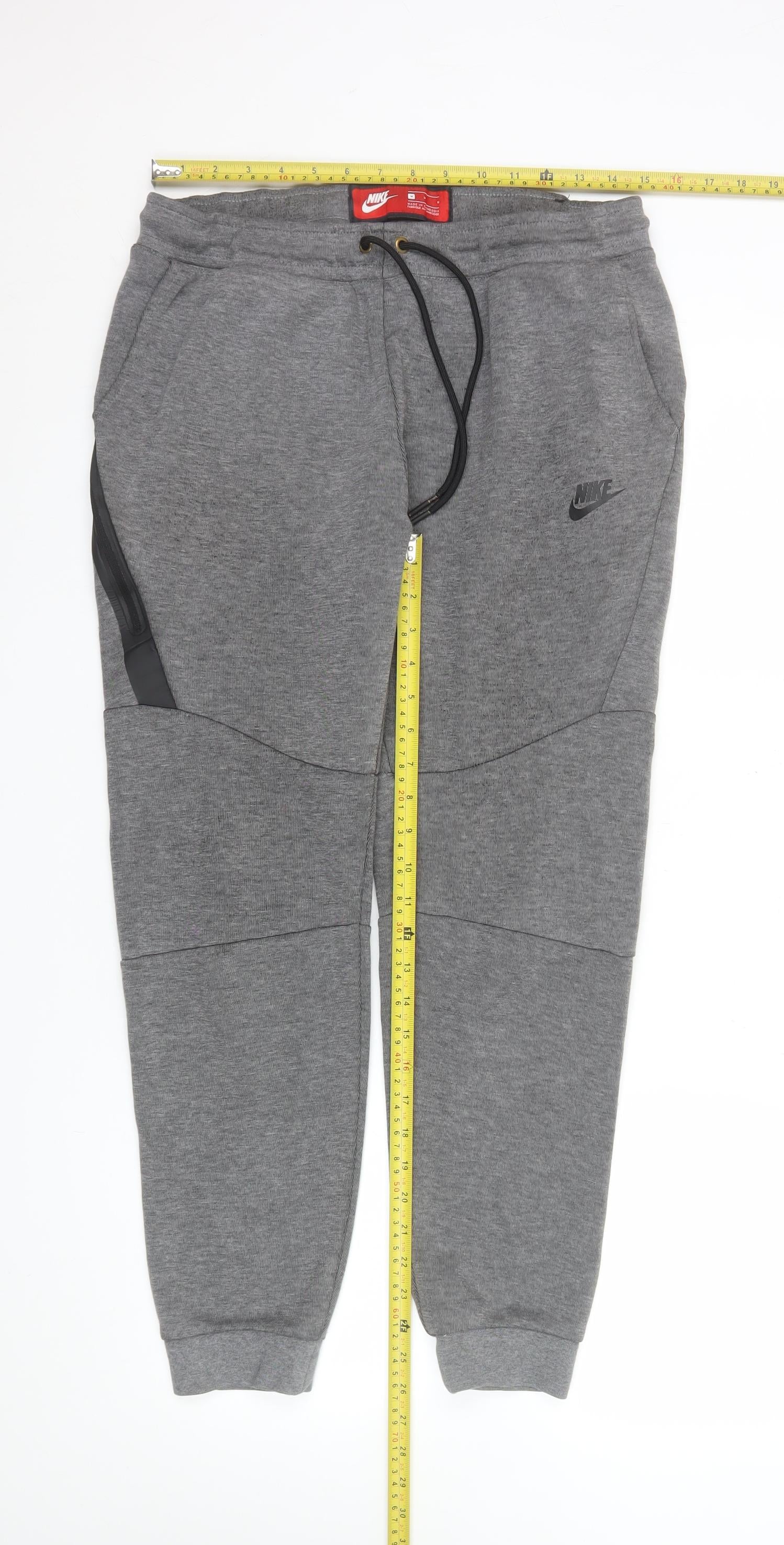 Nike Mens Grey Jogger Trousers M Regular Fit Knit Sweatpants - Image 2