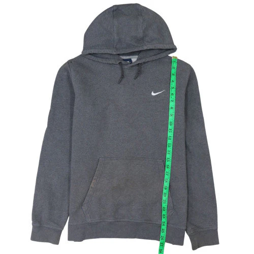 Nike Men's Grey Pullover Hoodie Cotton Blend Logo Sweatshirt L - Image 3