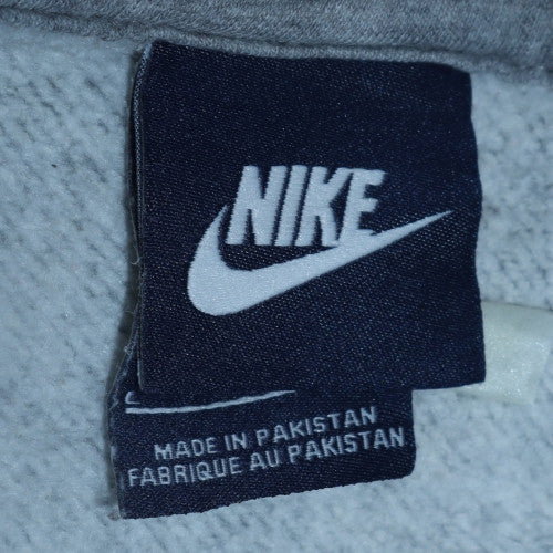 Nike Men's Grey Pullover Hoodie Cotton Blend Logo Sweatshirt L - Image 5