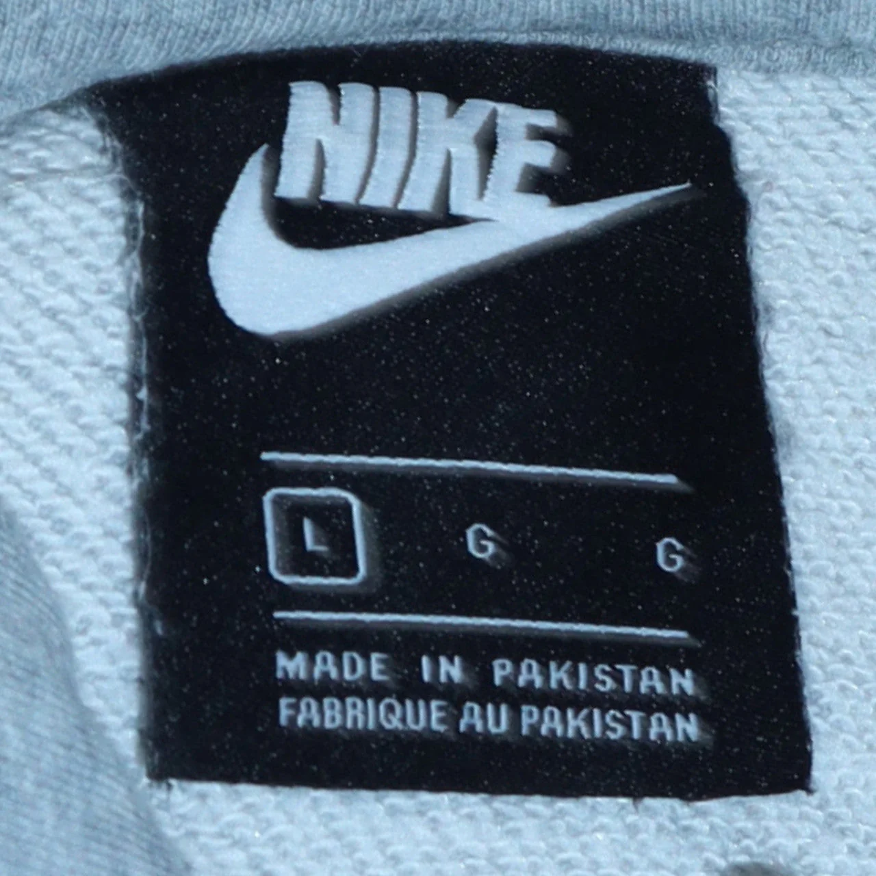 Nike Men's Grey Pullover Hoodie L Cotton Blend Sportswear - Image 6