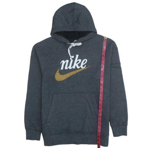 Nike Men's Grey Pullover Hoodie L Logo Graphic Sweatshirt - Image 3