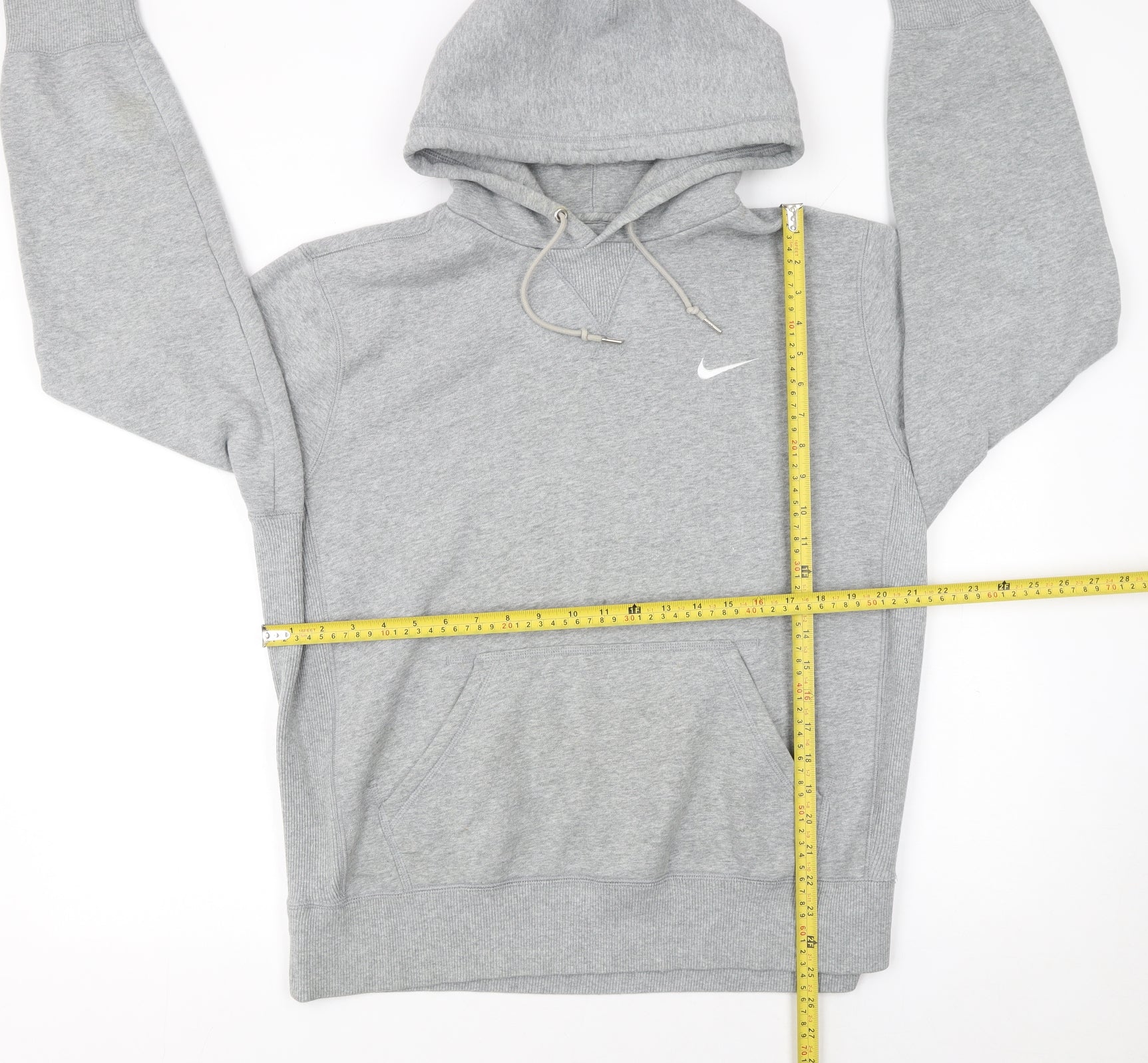 Nike Men's Grey Pullover Hoodie L Regular Fit Athletic Dept Logo - Image 2