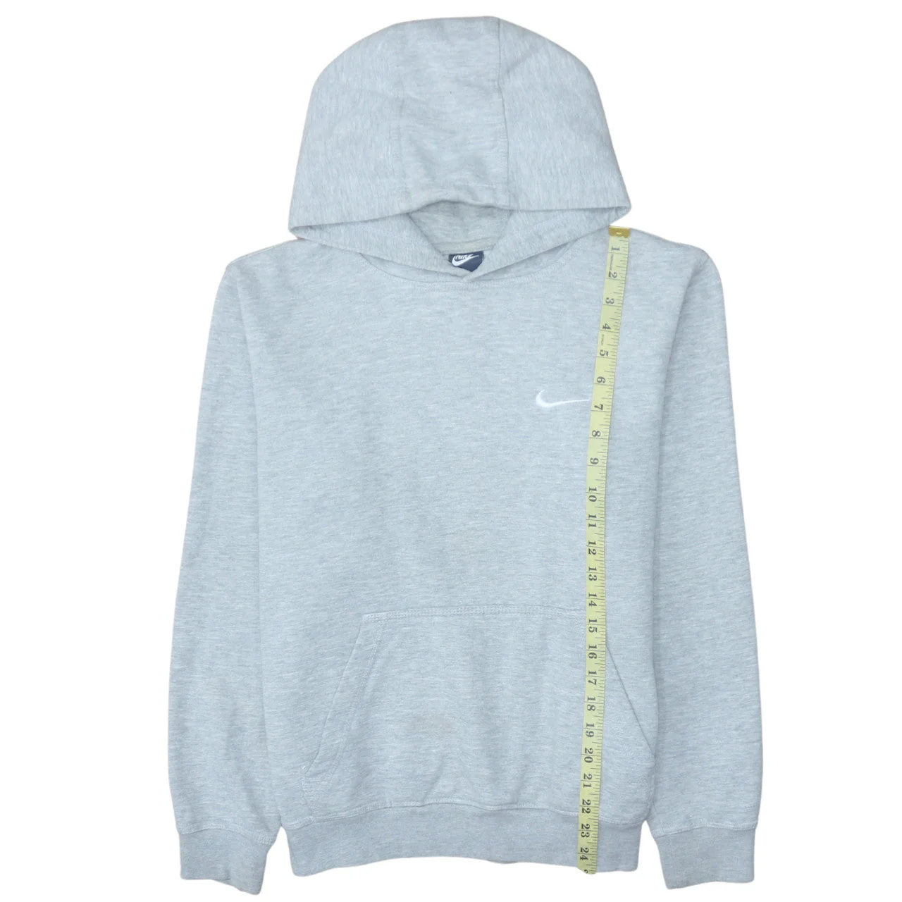 Nike Mens Grey Pullover Hoodie M Long Cotton Blend Classic Fit - Image 2