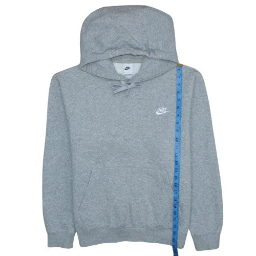 Nike Men's Grey Pullover Hoodie M Regular Fit Fleece Sweatshirt - Image 2