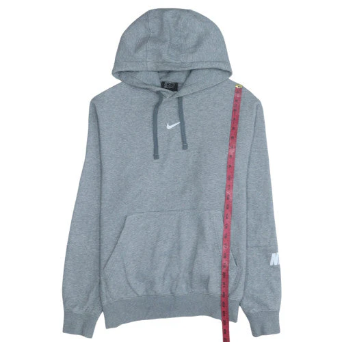 Nike Men's Grey Pullover Hoodie M Regular Fit Fleece Sweatshirt - Image 3