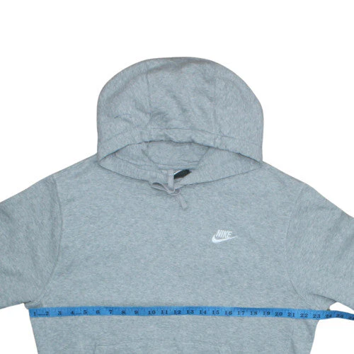 Nike Men's Grey Pullover Hoodie M Regular Fit Fleece Sweatshirt - Image 2