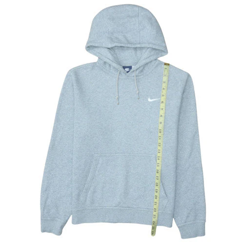 Nike Men's Grey Pullover Hoodie M Regular Fit Fleece Sweatshirt - Image 3