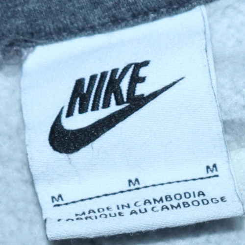 Nike Men's Grey Pullover Hoodie M Sports Fleece Sweatshirt - Image 6
