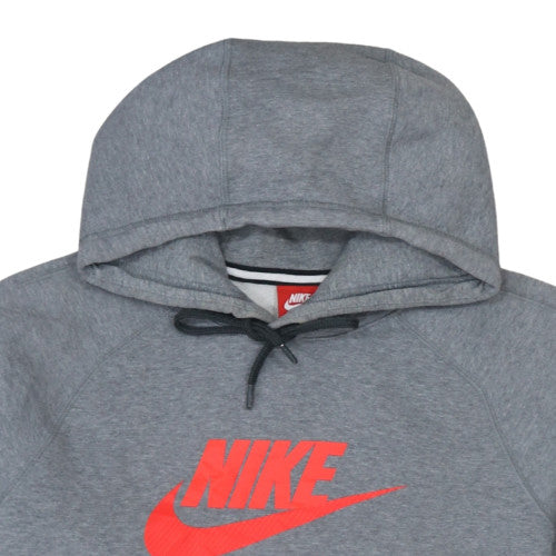 Nike Mens Grey Pullover Hoodie Medium with Logo Graphic - Image 7