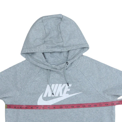 Nike Men's Grey Pullover Hoodie Small Graphic Logo Fleece - Image 2