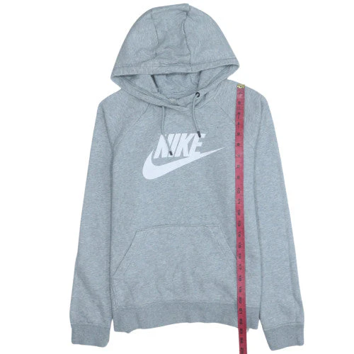 Nike Men's Grey Pullover Hoodie Small Graphic Logo Fleece - Image 3