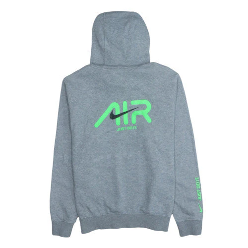 Nike Men's Grey Pullover Hoodie Small Logo Fleece Sportswear - Image 4