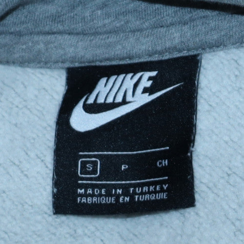 Nike Men's Grey Pullover Hoodie Small Logo Fleece Sportswear - Image 5