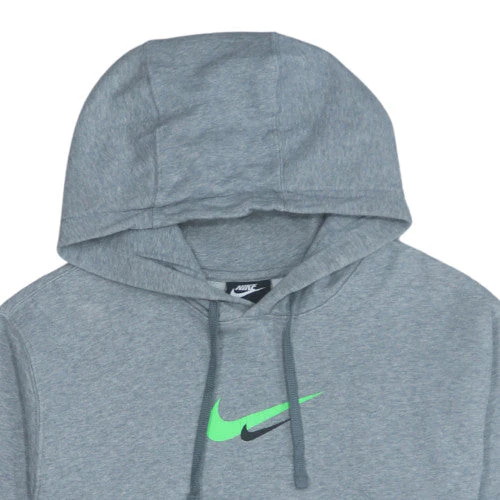 Nike Men's Grey Pullover Hoodie Small Logo Fleece Sportswear - Image 8