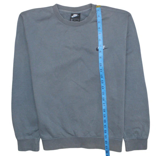 Nike Men's Grey Pullover Sweatshirt M Crew Neck Logo Fleece - Image 3