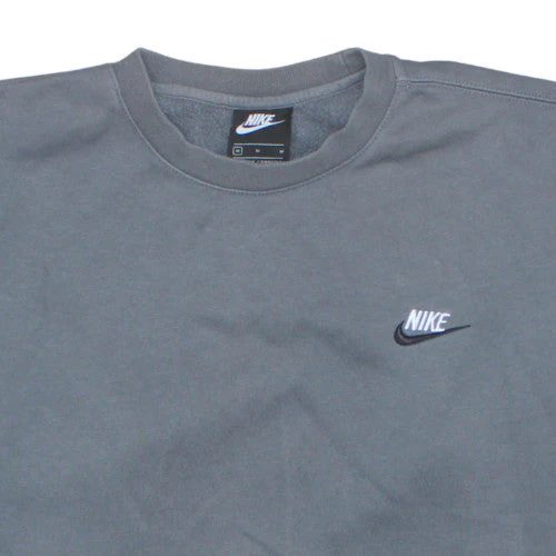 Nike Men's Grey Pullover Sweatshirt M Crew Neck Logo Fleece - Image 8