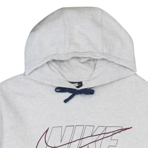 Nike Men's Grey XL Pullover Hoodie with Logo and Drawstring - Image 7