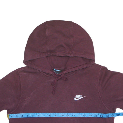 Nike Men's Maroon Pullover Hoodie XS Cotton Blend Logo Sweatshirt - Image 3