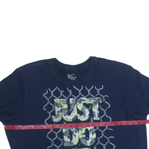 Nike Men's Navy Blue 'Just Do It' Athletic Cut T-Shirt XXL - Image 3