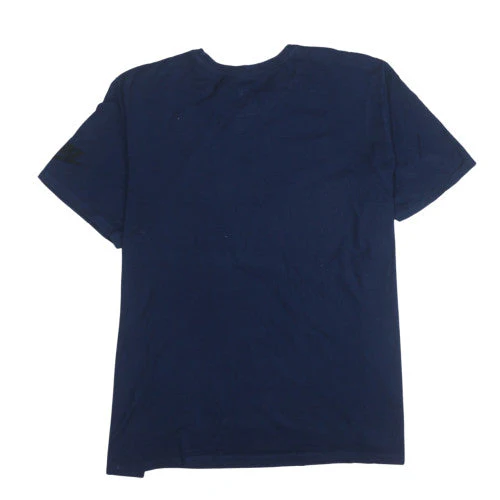 Nike Men's Navy Blue 'Just Do It' Athletic Cut T-Shirt XXL - Image 4