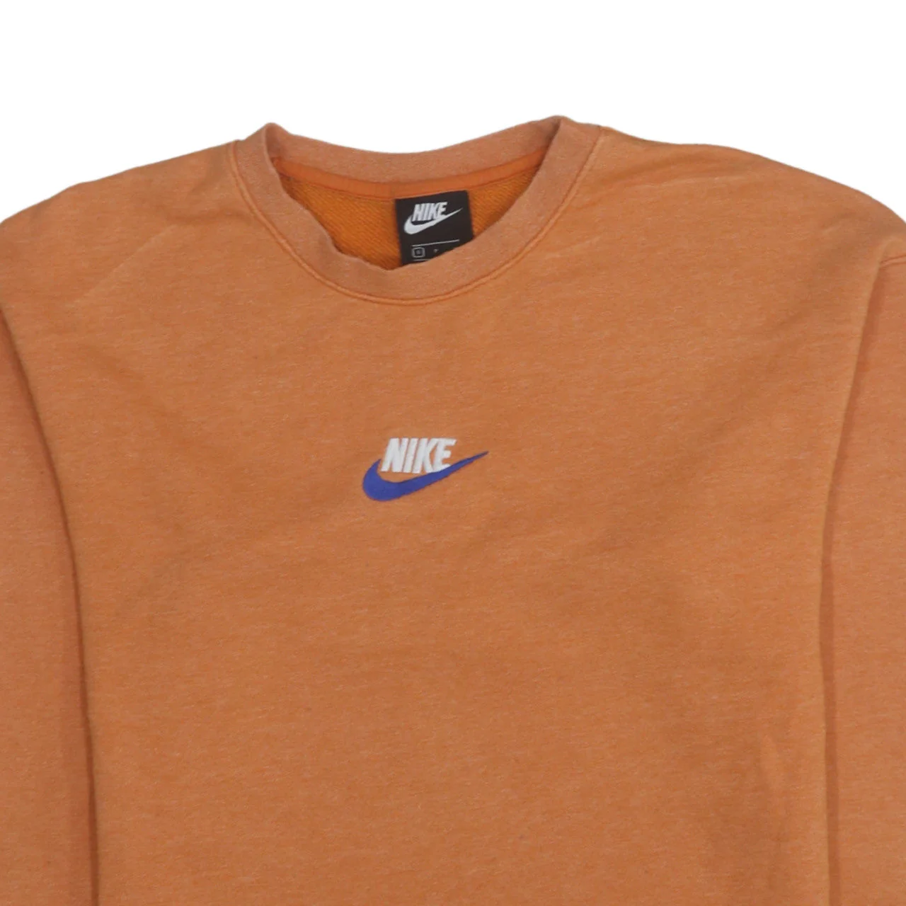 Nike Men's Orange Crew Neck Pullover Sweatshirt Size S - Image 8