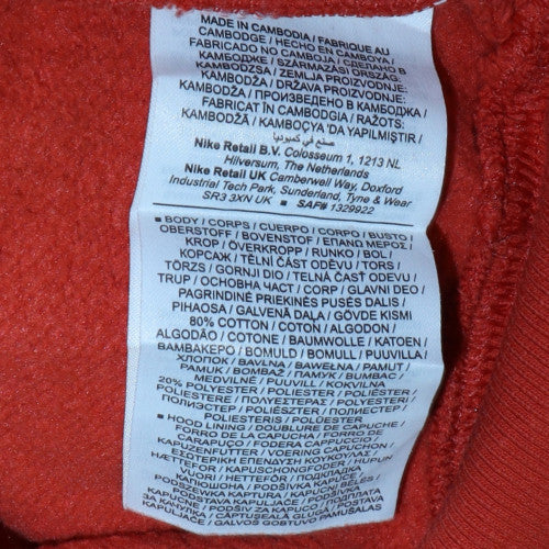 Nike Men's Orange Pullover Hoodie Medium Regular Fit Fleece - Image 5