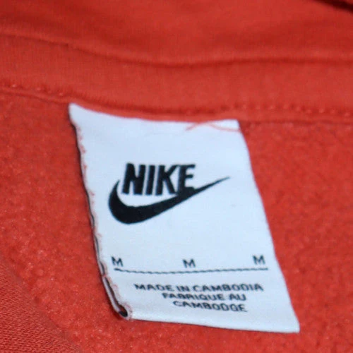 Nike Men's Orange Pullover Hoodie Medium Regular Fit Fleece - Image 6
