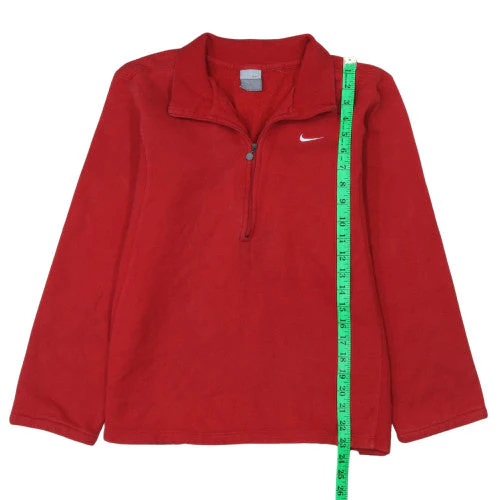 Nike Men's Red 1/4 Zip Fleece Sweatshirt Pullover Size L - Image 2