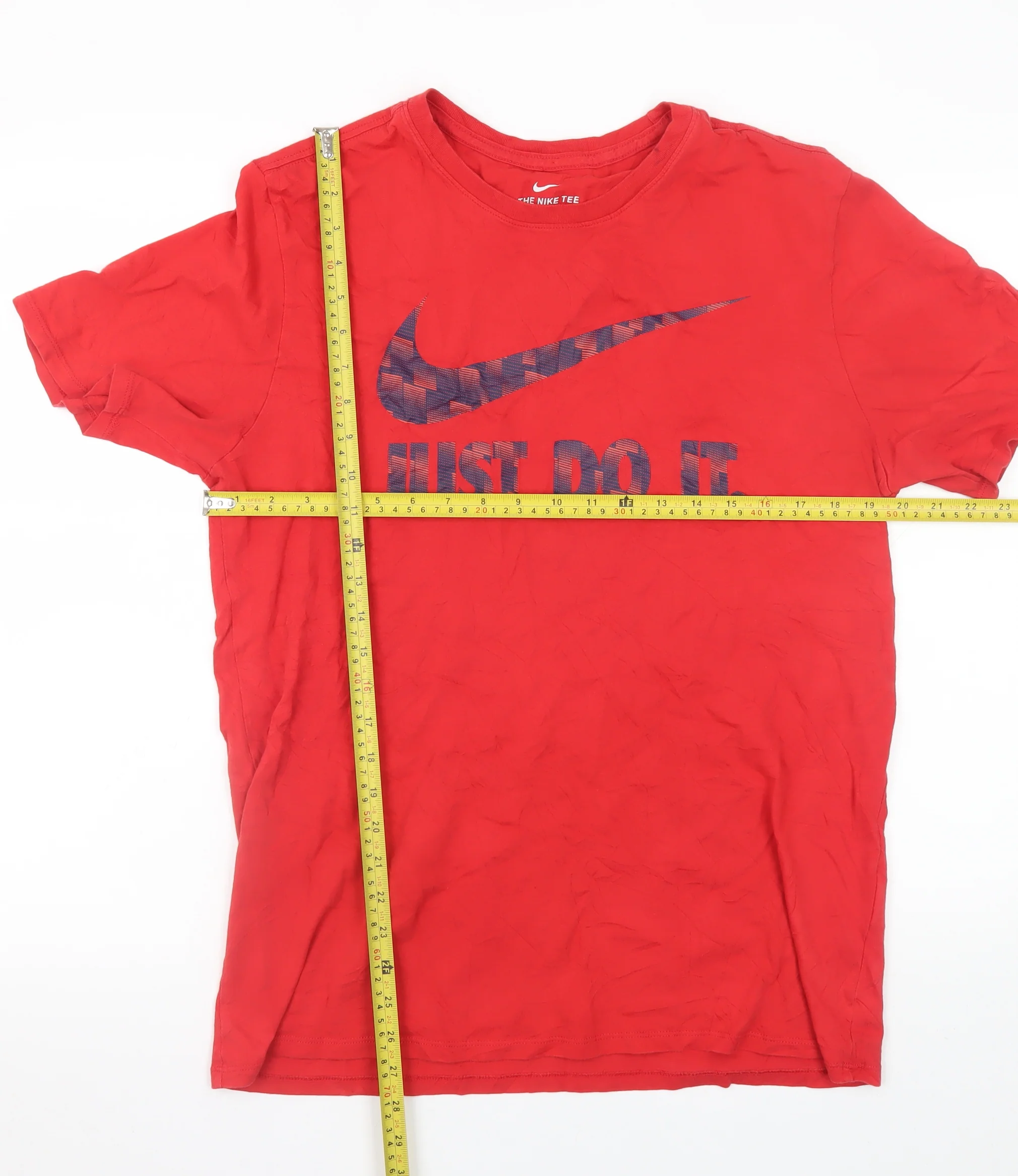 Nike Men's Red Athletic Fit Just Do It Graphic T-Shirt Size L - Image 2