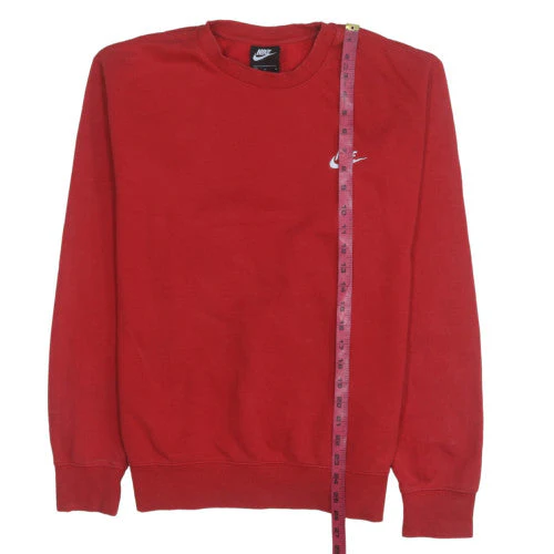 Nike Mens Red Crew Neck Pullover Sweatshirt Size M Cotton Blend - Image 2