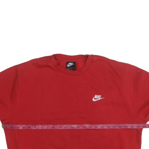 Nike Mens Red Crew Neck Pullover Sweatshirt Size M Cotton Blend - Image 3