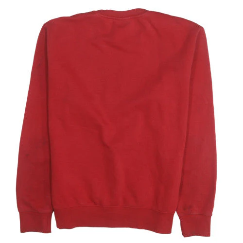 Nike Mens Red Crew Neck Pullover Sweatshirt Size M Cotton Blend - Image 4