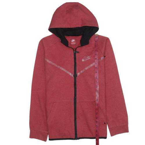 Nike Men's Red Full Zip Hoodie Size M Fleece Jacket - Image 2