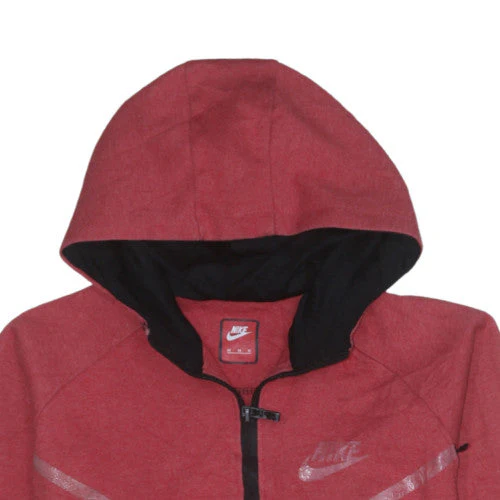 Nike Men's Red Full Zip Hoodie Size M Fleece Jacket - Image 6