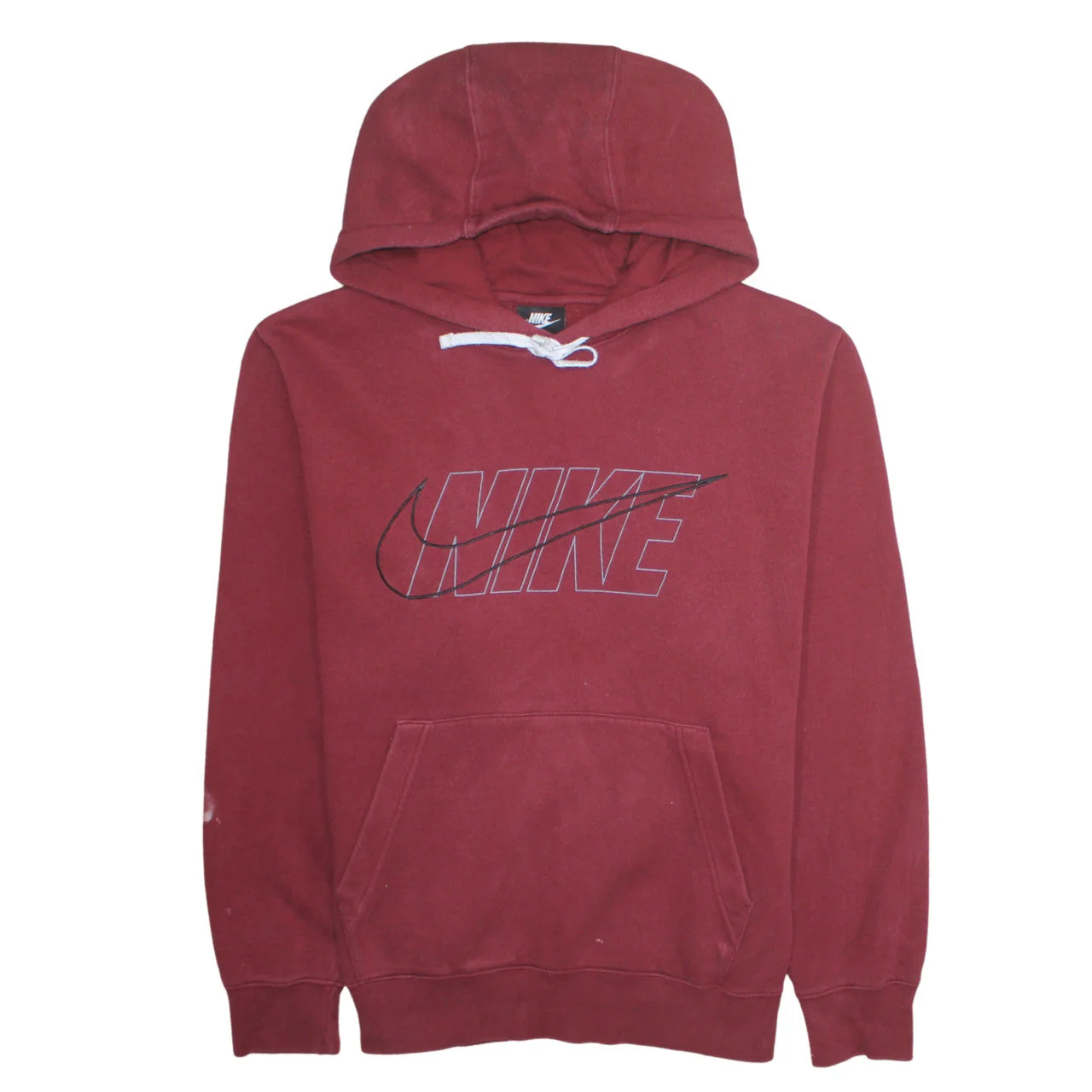 Nike Mens Red Pullover Hoodie L Regular Fit Graphic Logo Fleece
