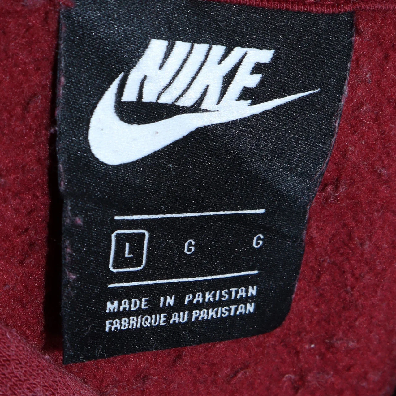 Nike Mens Red Pullover Hoodie L Regular Fit Graphic Logo Fleece - Image 5