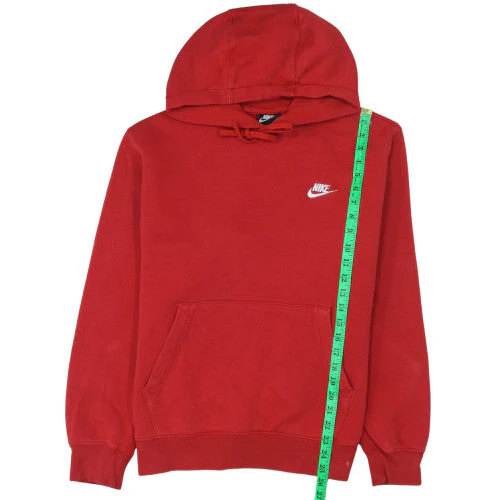 Nike Men's Red Pullover Hoodie M Regular Fit Sports Fleece Sweatshirt - Image 3
