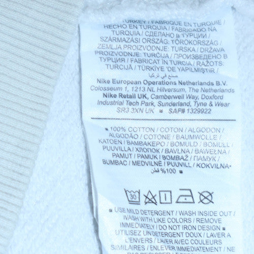 Nike Men's White Crew Neck Embroidered Sweatshirt Size L Pullover - Image 6