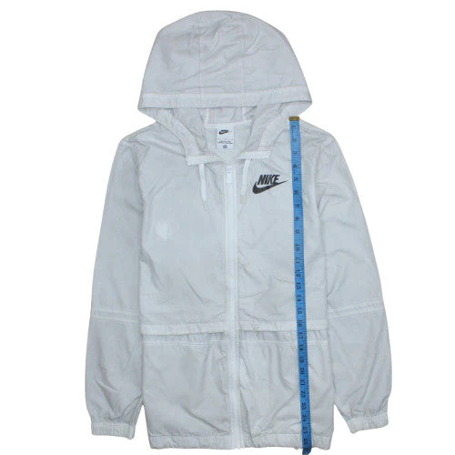 Nike Men's White Full Zip Lightweight Hooded Sports Jacket L - Image 2