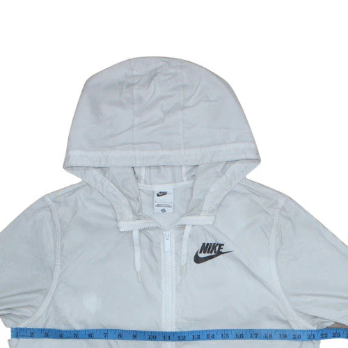 Nike Men's White Full Zip Lightweight Hooded Sports Jacket L - Image 3