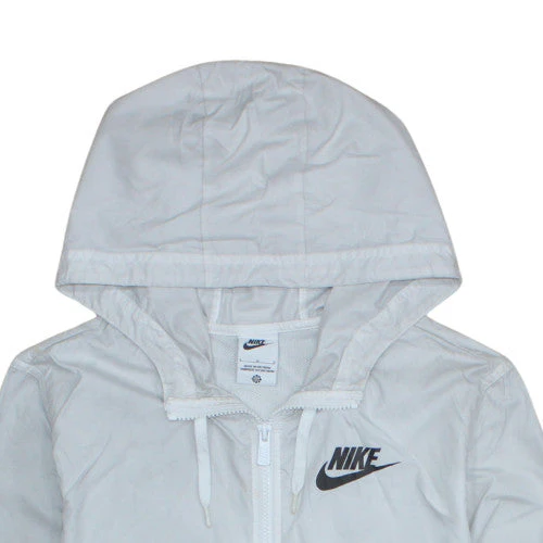 Nike Men's White Full Zip Lightweight Hooded Sports Jacket L - Image 8