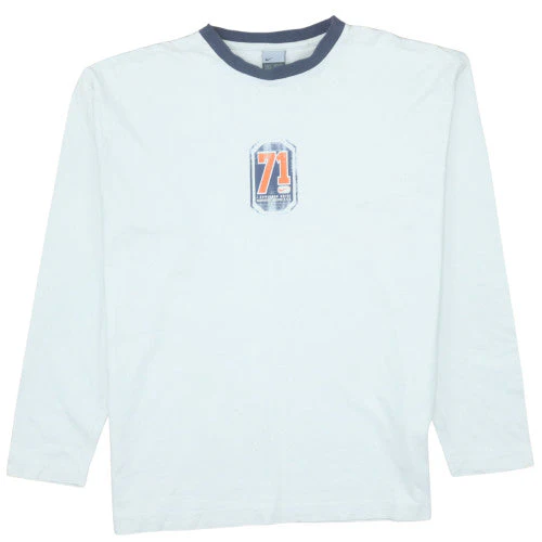 Nike Men's White Long Sleeve Retro 71 Logo T-Shirt XL