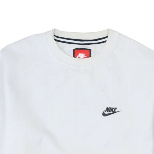 Nike Men's White M Crew Neck Logo Pullover Fleece Sweatshirt - Image 8