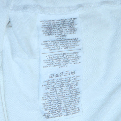 Nike Men's White Medium Crew Neck Cotton T-Shirt - Image 5