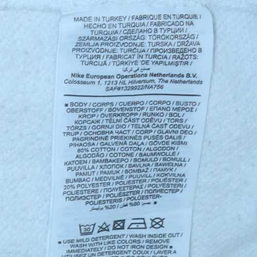Nike Men's White Pullover Crew Neck Sweatshirt L Sports Logo Fleece - Image 6