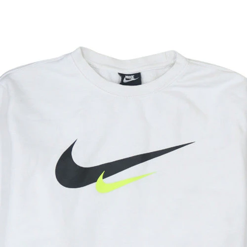 Nike Men's White Pullover Crew Neck Sweatshirt L Sports Logo Fleece - Image 7