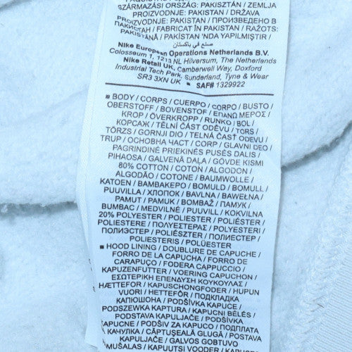 Nike Men's White Pullover Hoodie L Sports Logo Fleece - Image 6