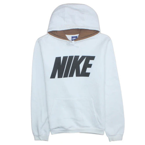 Nike Men's White Pullover Hoodie M Graphic Logo Fleece Sweatshirt
